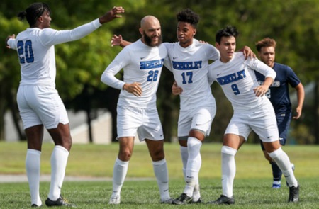 New Jersey men's soccer team sets sights on USCAA Division II Tournament appearance after sweeping pair of matches in Maine over the weekend