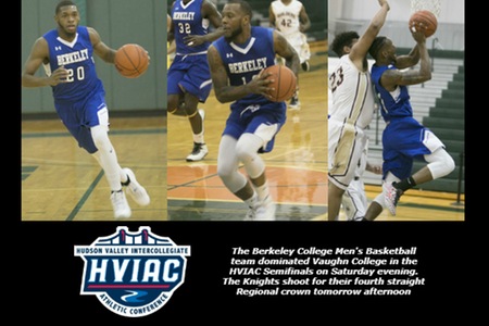 Men's basketball team powers its way into fourth consecutive HVIAC title game with dominating 92-28 victory over Vaughn College on Saturday evening in semifinals